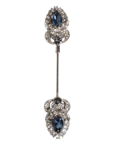 Dolce & Gabbana 925 Sterling Silver Crystals Collar Brooch Accessory Pin