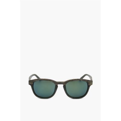 Linda Farrow PHILLIP LIM Wayfarer Sunglasses with Wood Effect Frame