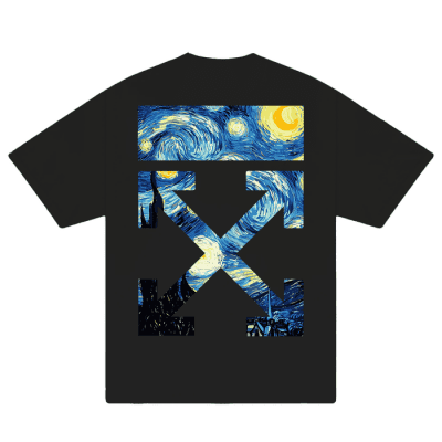 Off-White Starry Night Unisex T-Shirt Cotton Graphic Tee