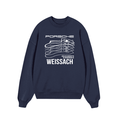 Porsche Weissach Map Sweater Unisex Cotton Graphic Sweatshirt