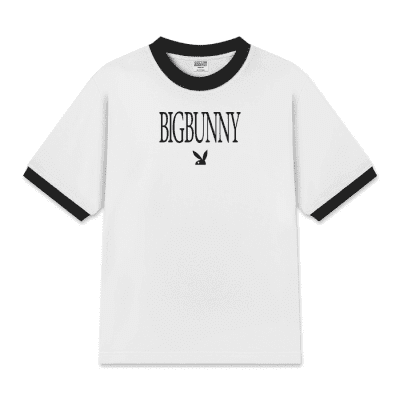 Unisex Cotton Ringer Relaxed Fit Play Boy Big Bunny