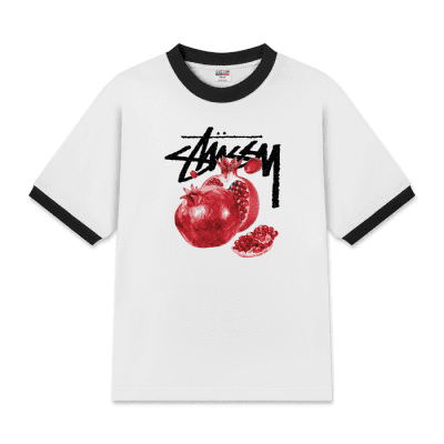Unisex Cotton Ringer Relaxed Fit StussyPomegranate Pop